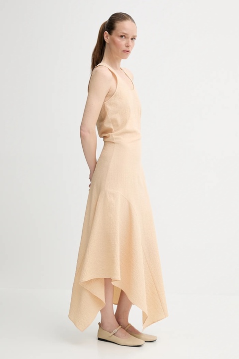 AERON sukienka GALE kolor beżowy maxi rozkloszowana DR580571 - zdjęcie produktu nr 1