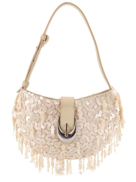 STAUD Alana sequinned shoulder bag - Neutrals - zdjęcie produktu nr 1
