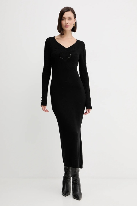 Twinset sukienka z wełną kolor czarny maxi prosta 252TP3330 - zdjęcie produktu nr 1
