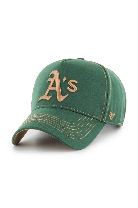 47 brand czapka z daszkiem bawełniana MLB Athletics Contrast Stitch kolor zielony B-CONDT18GWS-DG - zdjęcie produktu nr 1