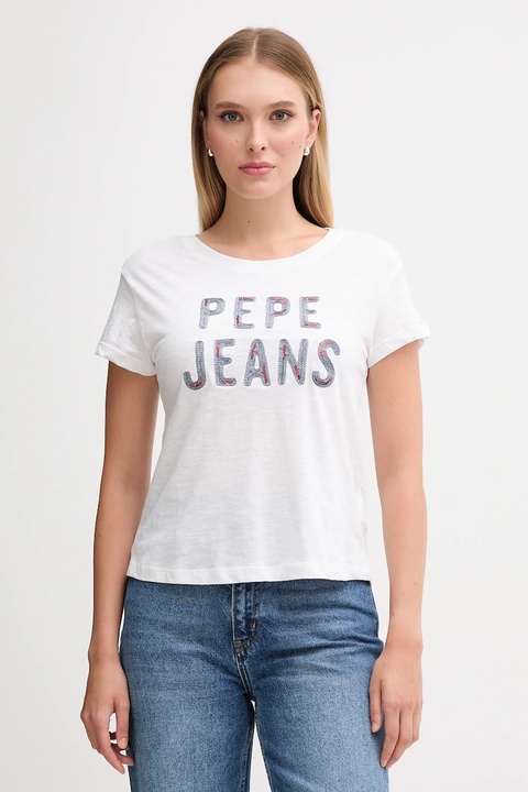 Pepe Jeans t-shirt bawełniany damski kolor biały PL5000045 - zdjęcie produktu nr 1