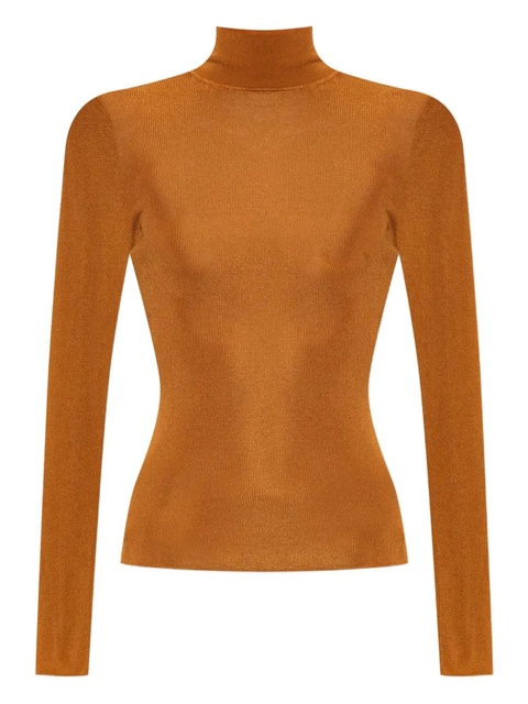 Self-Portrait ribbed high-neck top - Orange - zdjęcie produktu nr 1