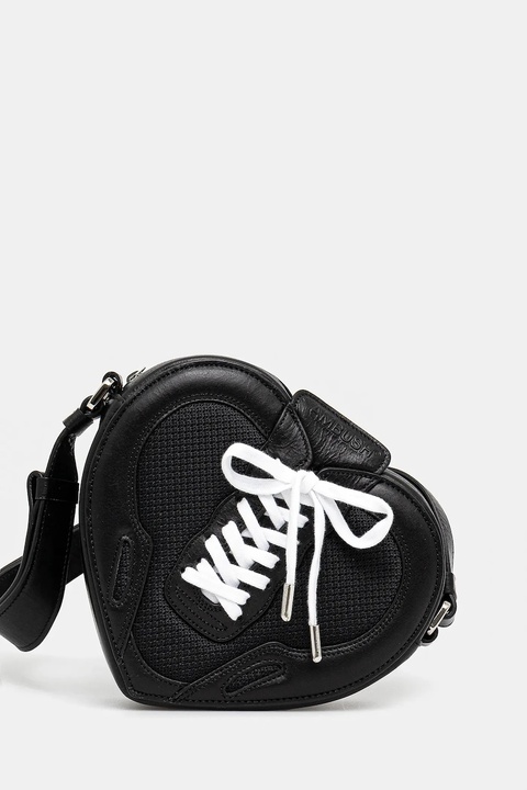 AMBUSH torebka skórzana Strapped Heart Shoulder Bag kolor czarny 12115063 - zdjęcie produktu nr 1