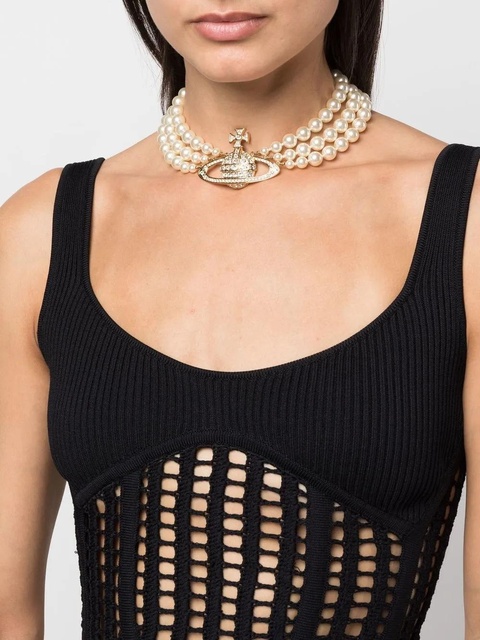 Vivienne Westwood faux-pearl choker necklace - White - zdjęcie produktu nr 2