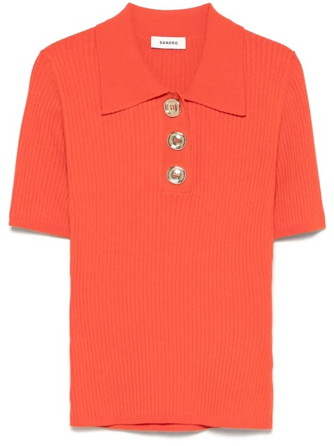 SANDRO polo-collar sweater - Red - zdjęcie produktu nr 1