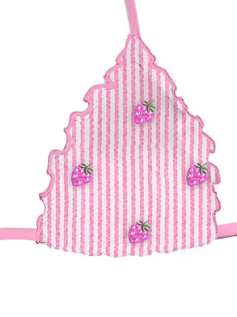 MC2 Saint Barth strawberry-print ruffled bikini bra - Pink - zdjęcie produktu nr 1