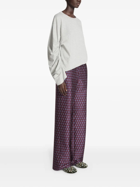 DRIES VAN NOTEN jacquard print trousers - Red - zdjęcie produktu nr 2