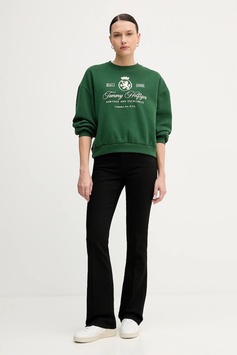 Tommy Hilfiger bluza damska kolor zielony WW0WW46128 - zdjęcie produktu nr 2