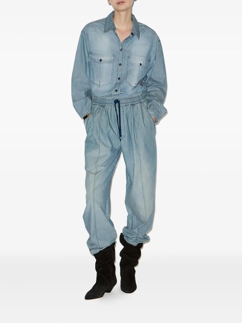 MARANT ÉTOILE drawstring elastic catalia trousers - Blue - zdjęcie produktu nr 1