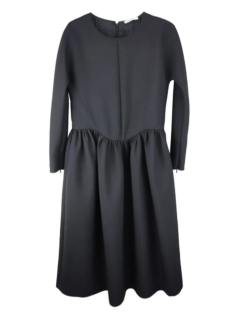 The Row gathered-waist long-sleeve midi dress - Black - zdjęcie produktu nr 1