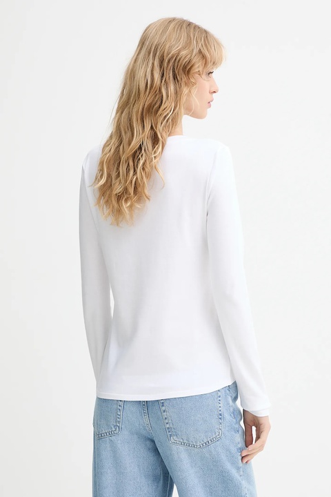 Calvin Klein longsleeve bawełniany kolor biały LV044D228G - zdjęcie produktu nr 2