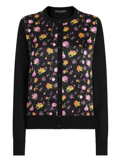 Dolce & Gabbana floral-print cardigan - Black - zdjęcie produktu nr 1