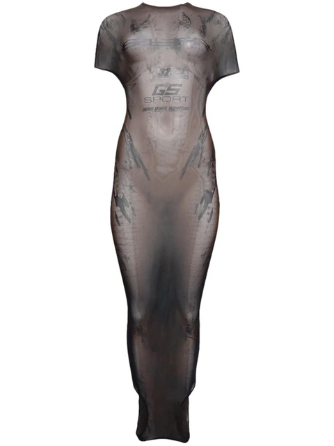 Jean Paul Gaultier printed mesh dress - Black - zdjęcie produktu nr 1