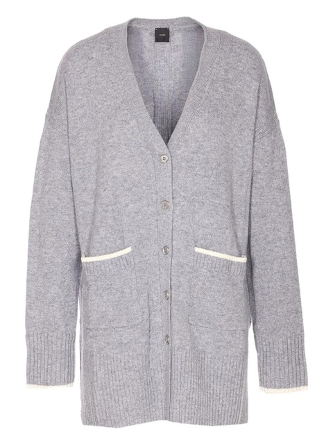 PINKO patch-pocket ribbed cardigan - Grey - zdjęcie produktu nr 1