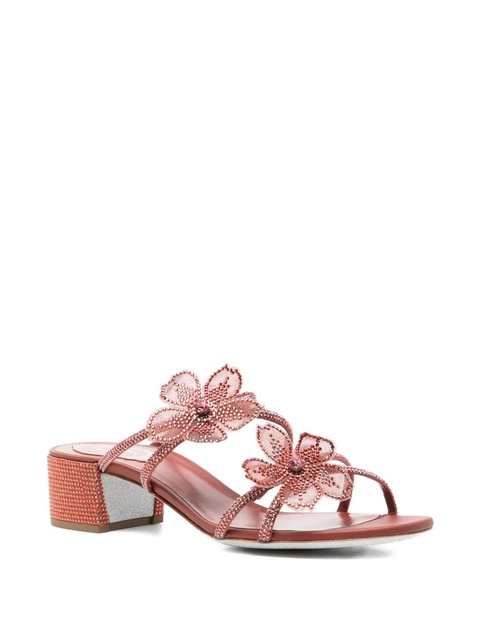 René Caovilla 50mm Peach Flower sandals - Brown - zdjęcie produktu nr 2