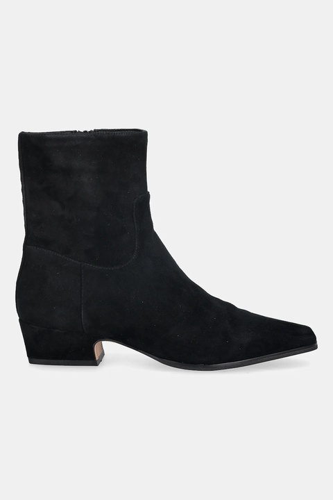 Nokwol botki zamszowe Dusty Black Suede damskie kolor czarny na słupku Dusty Black Suede - zdjęcie produktu nr 2