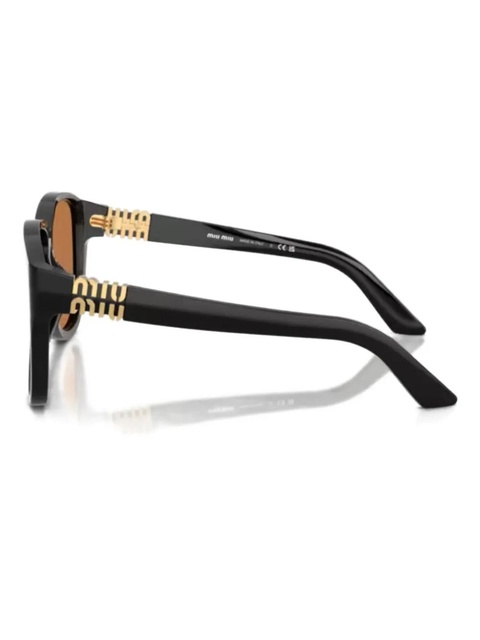 Miu Miu Eyewear logo geometric sunglasses - Black - zdjęcie produktu nr 2