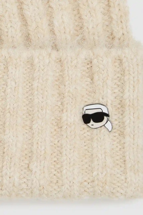 Karl Lagerfeld czapka kolor beżowy A4W33108 - zdjęcie produktu nr 2