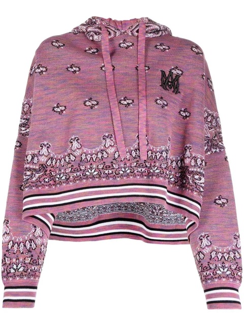 AMIRI Space Dye Bandana knit hoodie - Purple - zdjęcie produktu nr 1