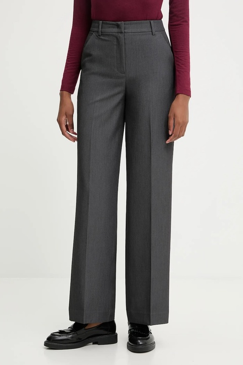 United Colors of Benetton spodnie damskie kolor szary proste high waist 4R4CDF08H - zdjęcie produktu nr 1