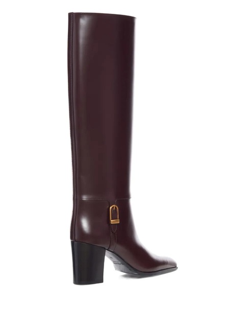 Saint Laurent 70mm buckle-detail calf-leather boots - Red - zdjęcie produktu nr 2