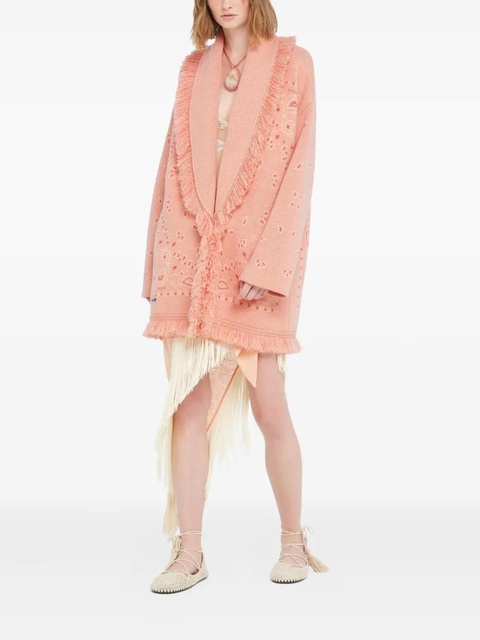 Alanui Bandana jacquard fringed cardigan - Pink - zdjęcie produktu nr 2