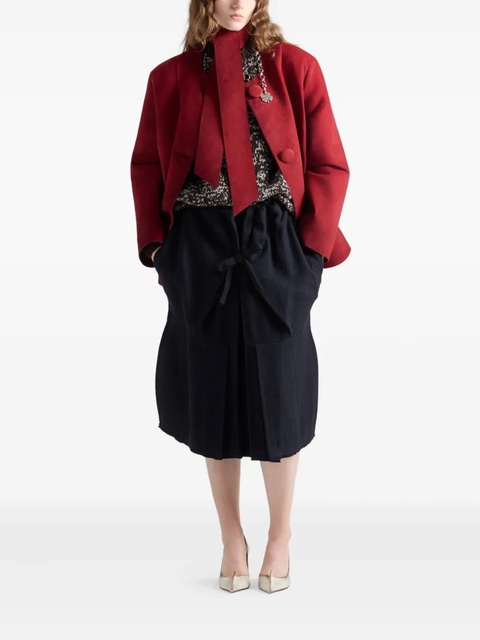 Prada bow-detail pleated midi skirt - Blue - zdjęcie produktu nr 2