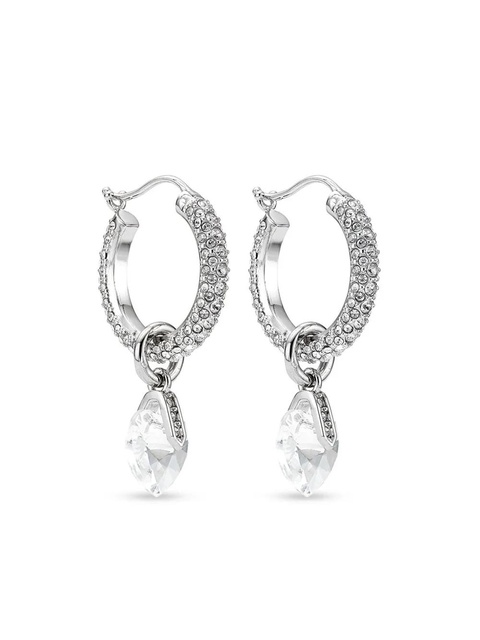 Jimmy Choo crystal heart hoop earrings - Silver - zdjęcie produktu nr 1