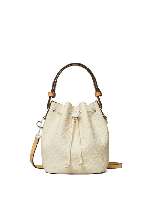 Tory Burch mini T Monogram bucket bag - White - zdjęcie produktu nr 1
