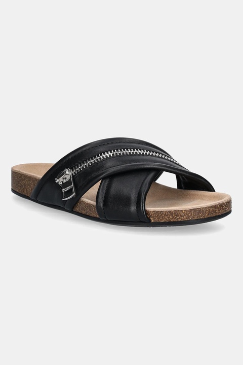 JW Anderson klapki skórzane Biker Slide damskie kolor czarny SN0107 LA0268 999 - zdjęcie produktu nr 1