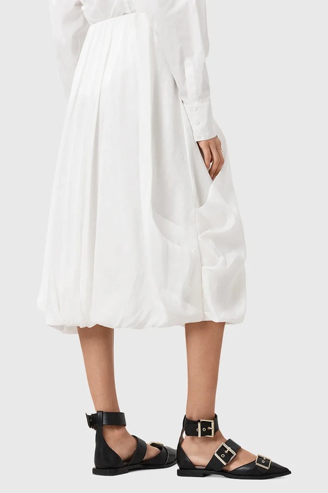 AllSaints spódnica NIA kolor biały midi rozkloszowana W001RD - zdjęcie produktu nr 2