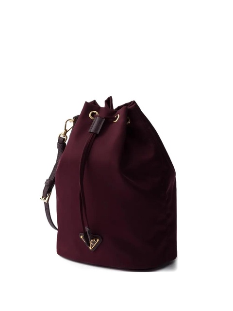 Prada drawstring metal-logo bucket bag - Red - zdjęcie produktu nr 1