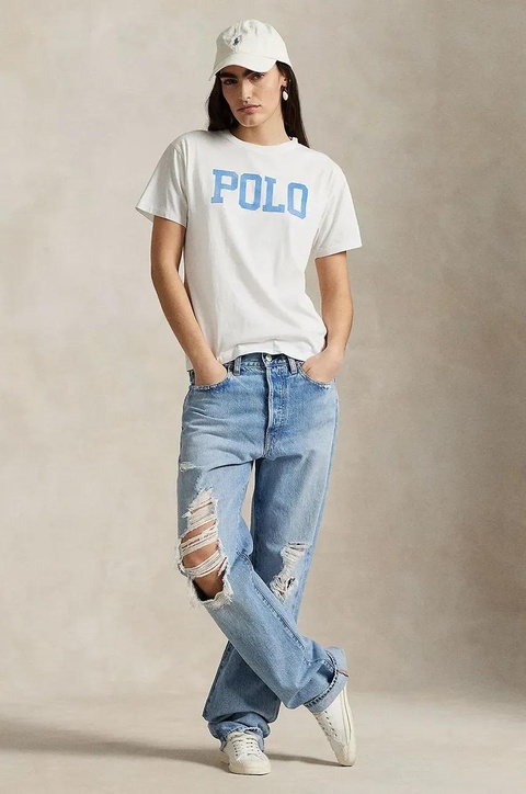 Polo Ralph Lauren t-shirt bawełniany damski kolor biały 211965096 - zdjęcie produktu nr 2