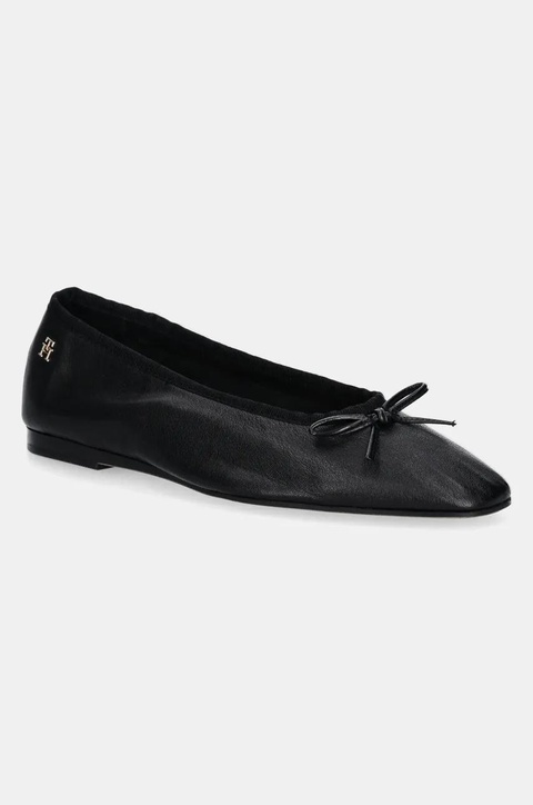 Tommy Hilfiger baleriny skórzane BALLERINA SOFT LEATHER kolor czarny FW0FW08355 - zdjęcie produktu nr 1