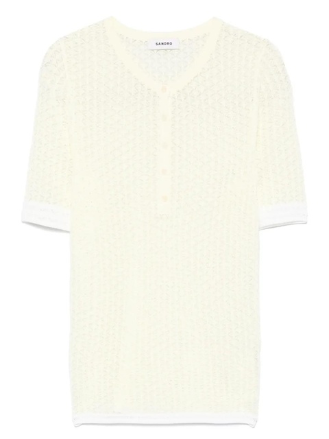 SANDRO contrast-trim top - Yellow - zdjęcie produktu nr 1