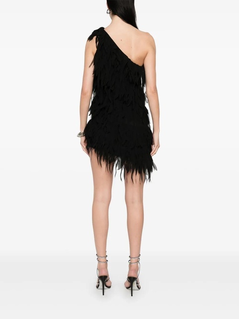 Blumarine fringed georgette mini dress - Black - zdjęcie produktu nr 2
