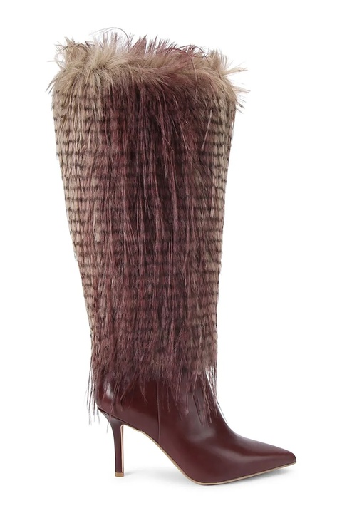 Kurt Geiger London kozaki skórzane Kensington Knee Boot 85 damskie kolor brązowy na szpilce 4993556019 - zdjęcie produktu nr 1