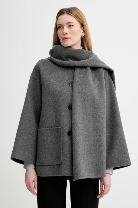 Marc O'Polo płaszcz z dodatkiem wełny kolor szary 600024370013 - zdjęcie produktu nr 1