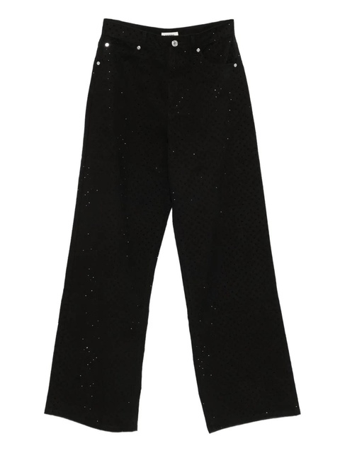 SANDRO embellished cotton straight-leg jeans - Black - zdjęcie produktu nr 1