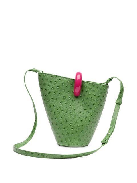 Jacquemus The Bambola ostrich-effect leather small bag - Green - zdjęcie produktu nr 2