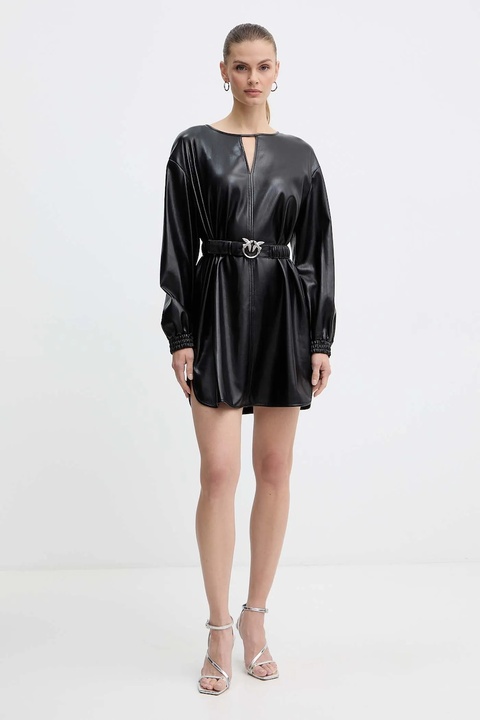 Pinko sukienka kolor czarny mini oversize 105587 A2P4 - zdjęcie produktu nr 1