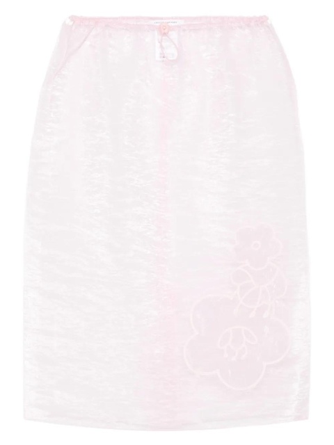 Cecilie Bahnsen floral-embroidered skirt - Pink - zdjęcie produktu nr 1
