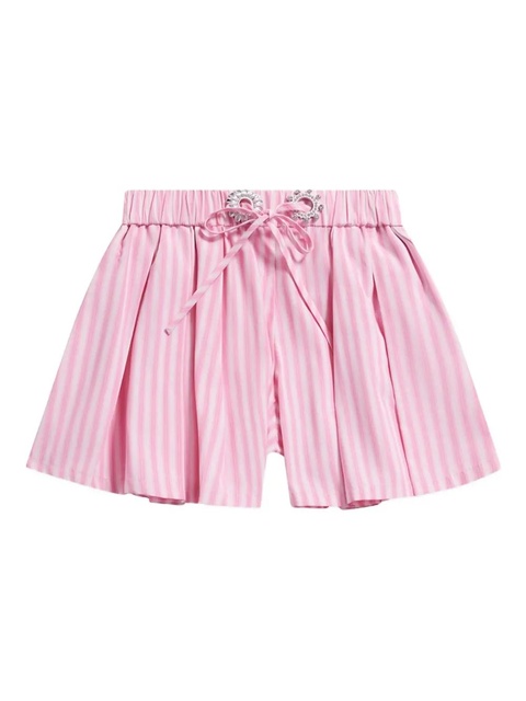 AREA pleated striped shorts - Pink - zdjęcie produktu nr 1