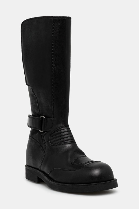 MM6 Maison Margiela kozaki skórzane damskie kolor czarny na płaskim obcasie S66WW0100.P7431.T8013 - zdjęcie produktu nr 1