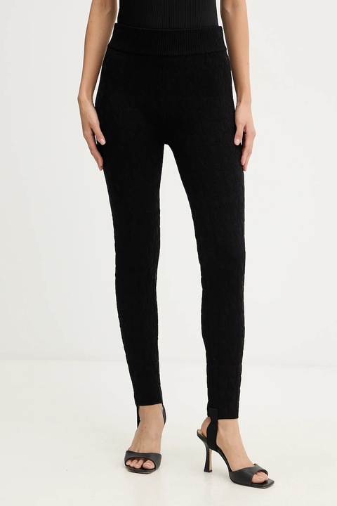 MICHAEL Michael Kors legginsy damskie kolor czarny gładkie MF530W7JWV - zdjęcie produktu nr 1