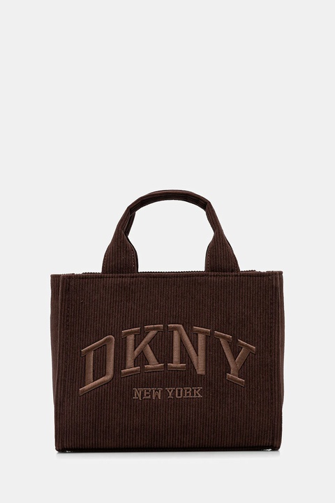 Dkny torebka sztruksowa HADLEE kolor brązowy R53ADC80 - zdjęcie produktu nr 1