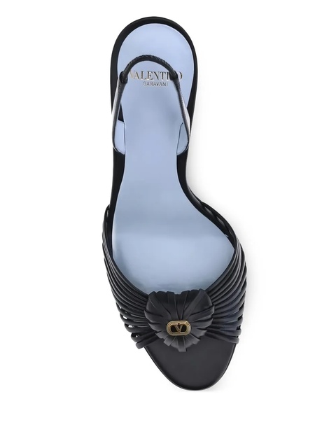 Valentino Garavani 85mm Royal slingback leather sandals - Black - zdjęcie produktu nr 1