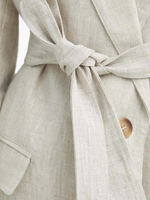 ALOHAS belted linen blazer - Neutrals - zdjęcie produktu nr 2