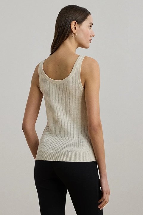 Lauren Ralph Lauren t-shirt bez rękawów kolor beżowy 200971352 - zdjęcie produktu nr 2