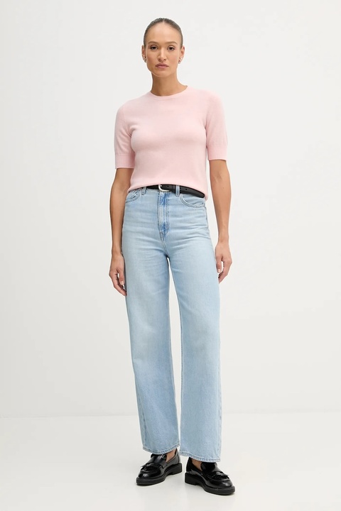 United Colors of Benetton sweter damski kolor różowy lekki 1002D10D2 - zdjęcie produktu nr 1